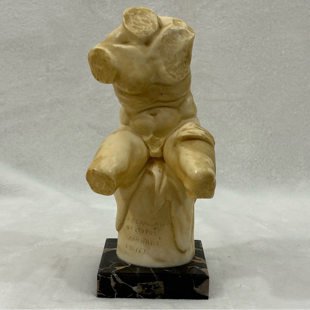 Vintage 60s Gino Ruggeri Male Torso Greek Italian Art Sculpture Statue Figure